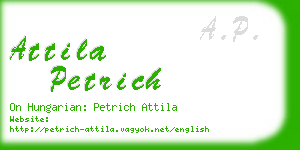 attila petrich business card